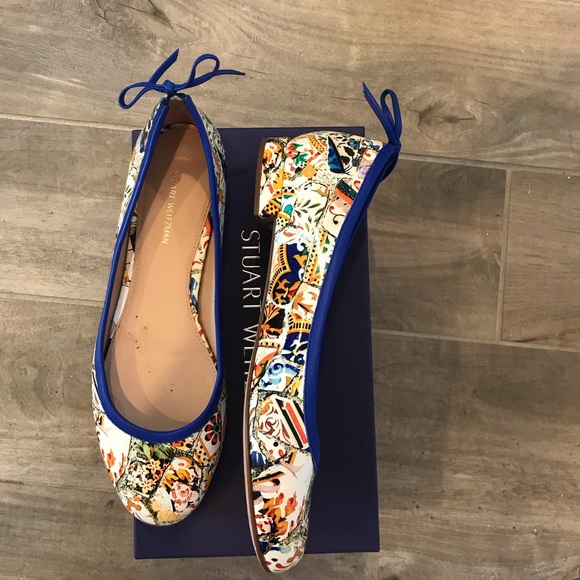 💎HP💎 Stuart Weitzman Patterned Flats Size 9 - Picture 2 of 6